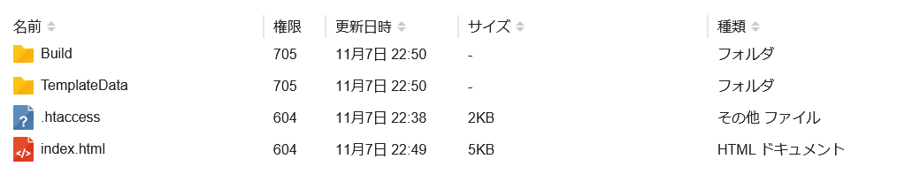 サーバー上にアップロードされたファイルのイメージ